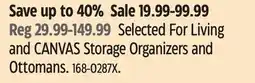 Canadian Tire Selected For Living and CANVAS Storage Organizers and Ottomans offer