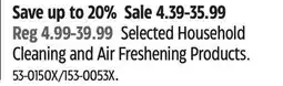 Canadian Tire Selected Household Cleaning and Air Freshening Products offer