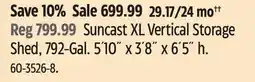 Canadian Tire Suncast XL Vertical Storage Shed offer