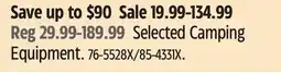 Canadian Tire Selected Camping Equipment offer