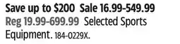 Canadian Tire Selected Sports Equipment offer