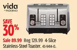 Canadian Tire vida by PADERNO 4-Slice Stainless-Steel Toaster offer