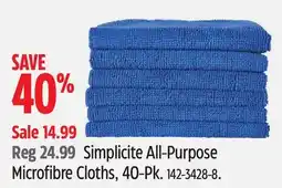Canadian Tire Simplicite All-Purpose Microfibre Cloths offer