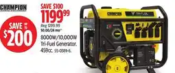 Canadian Tire CHAMPION 8000W/10000W Tri-Fuel Generator offer