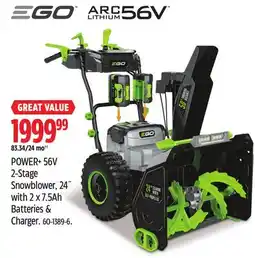 Canadian Tire EGO POWER+ 56V 2-Stage Snowblower offer