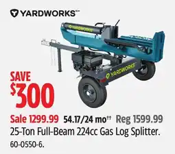 Canadian Tire 25-Ton Full-Beam 224cc Gas Log Splitter offer