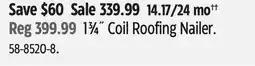Canadian Tire 13⁄4˝ Coil Roofing Nailer offer