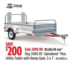 Canadian Tire Stirling Galvalume Plus Utility Trailer with Ramp Gate, 5 x 7´ offer