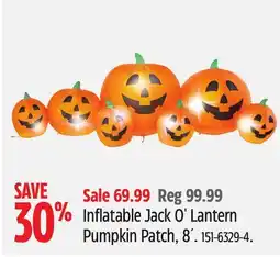 Canadian Tire Inflatable Jack O' Lantern Pumpkin Patch, 8´ offer