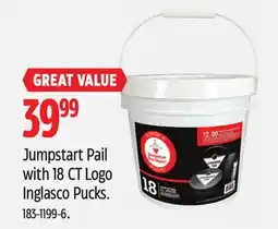 Canadian Tire Jumpstart Pail with 18 CT Logo Inglasco Pucks offer