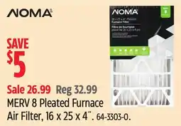 Canadian Tire MERV 8 Pleated Furnace Air Filter, 16 x 25 x 4 offer