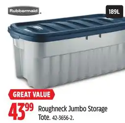 Canadian Tire Rubbermaid Roughneck Jumbo Storage Tote offer