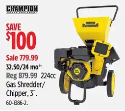 Canadian Tire 224cc Gas Shredder/ Chipper, 3˝ offer