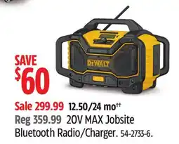 Canadian Tire Dewalt 20V MAX Jobsite Bluetooth Radio/Charger offer