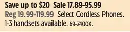 Canadian Tire Select Cordless Phones offer