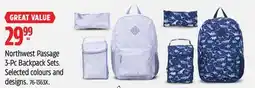 Canadian Tire Northwest Passage 3-Pc Backpack Sets offer