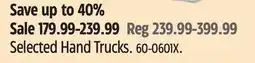 Canadian Tire Selected Hand Trucks offer