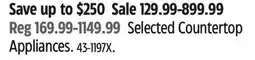 Canadian Tire Selected Countertop Appliances offer