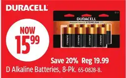 Canadian Tire Duracell D Alkaline Batteries offer