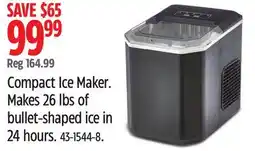 Canadian Tire Compact Ice Maker. Makes 26 lbs of bullet-shaped ice in 24 hours offer