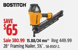Canadian Tire BOSTITCH 28° Framing Nailer offer