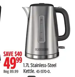 Canadian Tire BLACK+DECKER 1.7L Stainless-Steel Kettle offer
