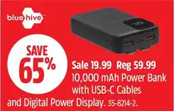 Canadian Tire 10,000 mAh Power Bank with USB-C Cables and Digital Power Display offer