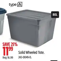 Canadian Tire Solid Wheeled Tote offer