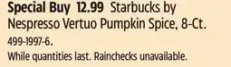 Canadian Tire Starbucks by Nespresso Vertuo Pumpkin Spice offer
