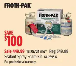 Canadian Tire Sealant Spray Foam Kit offer