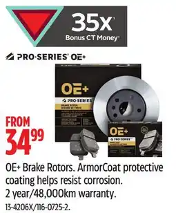 Canadian Tire OE+ Brake Rotors offer