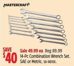 Canadian Tire MASTERCRAFT 14-Pc Combination Wrench Set offer