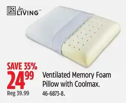 Canadian Tire Ventilated Memory Foam Pillow with Coolmax offer