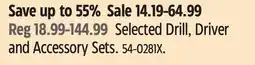Canadian Tire Selected Drill, Driver and Accessory Sets offer