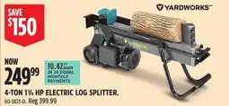 Canadian Tire 4-TON 1 1/4 HP ELECTRIC LOG SPLITTER offer