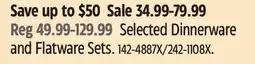 Canadian Tire Selected Dinnerware and Flatware Sets offer