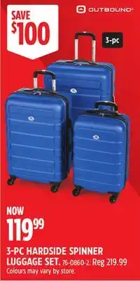 Canadian Tire OUTBOUND 3-PK HARDSIDE SPINNER LUGGAGE SET offer