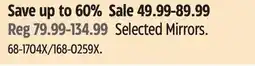 Canadian Tire Selected Mirrors offer