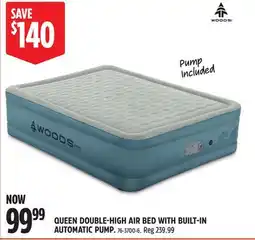 Canadian Tire QUEEN DOUBLE-HIGH AIR BED WITH BUILT-IN AUTOMATIC PUMP offer