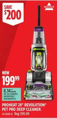 Canadian Tire Bissell PROHEAT 2X REVOLUTION PET PRO DEEP CLEANER offer