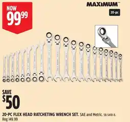 Canadian Tire 20-PC FLEX HEAD RATCHETING WRENCH SET offer