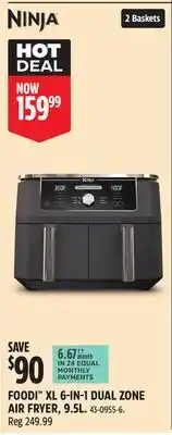 Canadian Tire FOODI XL 6-IN-1 DUAL ZONE AIR FRYER offer