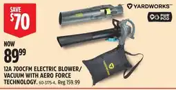 Canadian Tire 12A 700CFM ELECTRIC BLOWER/ VACUUM WITH AERO FORCE TECHNOLOGY offer