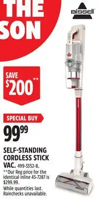 Canadian Tire SELF-STANDING CORDLESS STICK VAC offer