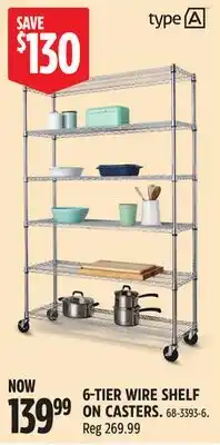 Canadian Tire 6-TIER WIRE SHELF ON CASTERS offer