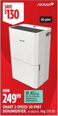 Canadian Tire SMART 2-SPEED 50-PINT DEHUMIDIFIER offer