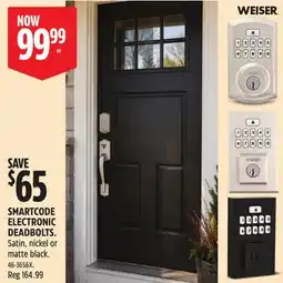 Canadian Tire SMARTCODE ELECTRONIC DEADBOLTS offer