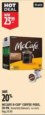 Canadian Tire MCCAFE K-CUP COFFEE PODS, 30-PK offer