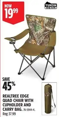 Canadian Tire YUKON TRAIL REALTREE EDGE QUAD CHAIR WITH CUPHOLDER AND CARRY BAG offer