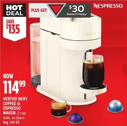 Canadian Tire VERTUO NEXT COFFEE & ESPRESSO MAKER offer